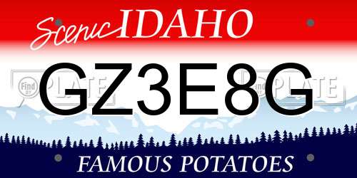 GZ3E8G Idaho License Plate
