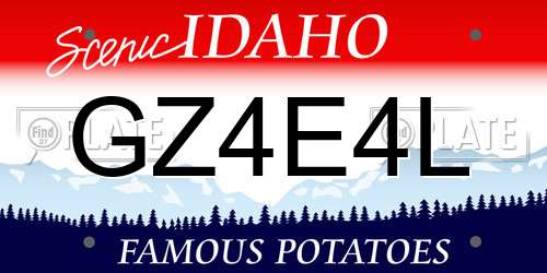 GZ4E4L Idaho License Plate