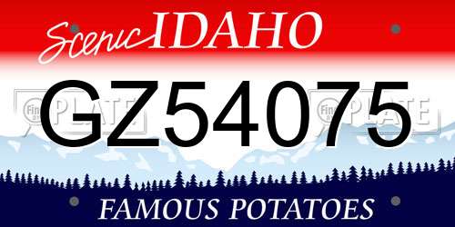 GZ54075 Idaho License Plate