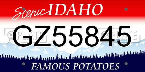 GZ55845 Idaho License Plate