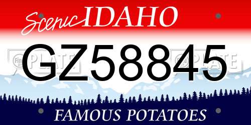 GZ58845 Idaho License Plate
