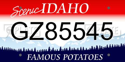 GZ85545 Idaho License Plate