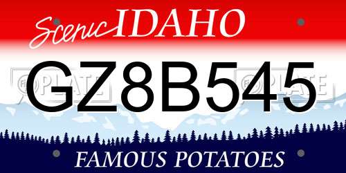 GZ8B545 Idaho License Plate