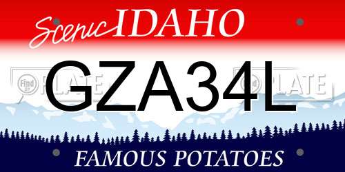 GZA34L Idaho License Plate