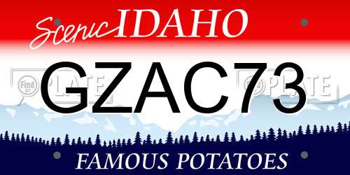 GZAC73 Idaho License Plate