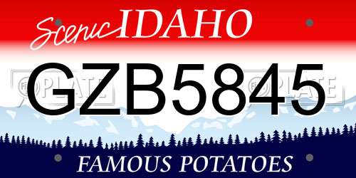 GZB5845 Idaho License Plate