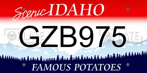 GZB975 Idaho License Plate