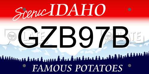 GZB97B Idaho License Plate