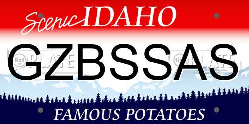 GZBSSAS Idaho License Plate