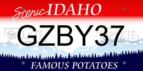 GZBY37 Idaho License Plate