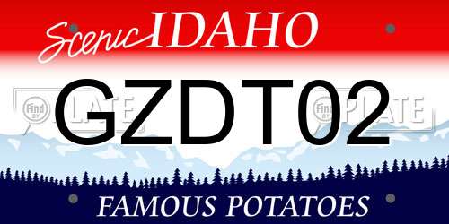 GZDT02 Idaho License Plate
