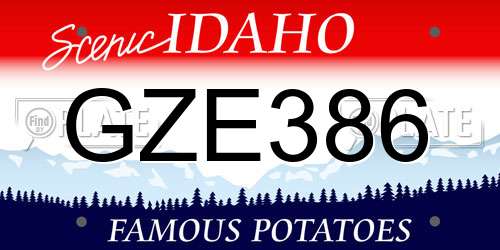 GZE386 Idaho License Plate