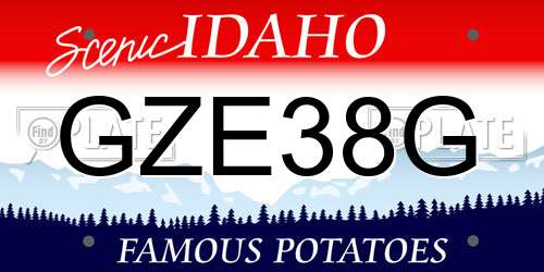 GZE38G Idaho License Plate