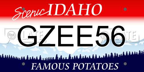 GZEE56 Idaho License Plate