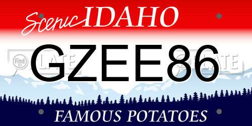 GZEE86 Idaho License Plate