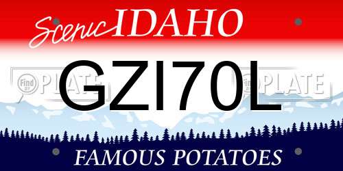 GZI70L Idaho License Plate