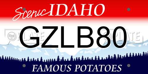 GZLB80 Idaho License Plate