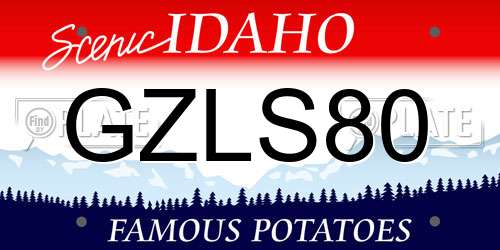 GZLS80 Idaho License Plate
