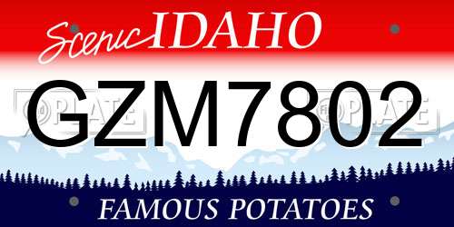GZM7802 Idaho License Plate