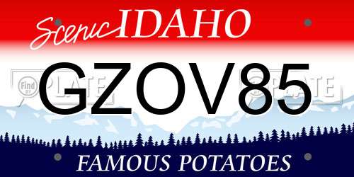 GZOV85 Idaho License Plate
