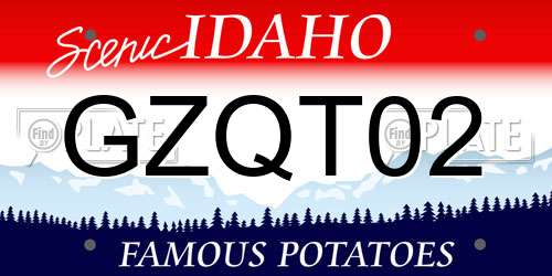 GZQT02 Idaho License Plate