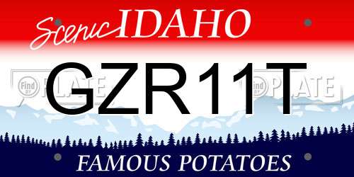 GZR11T Idaho License Plate