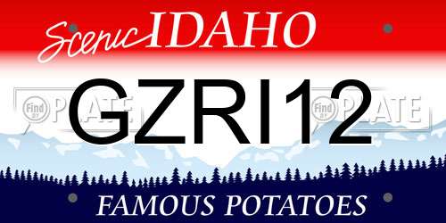 GZRI12 Idaho License Plate