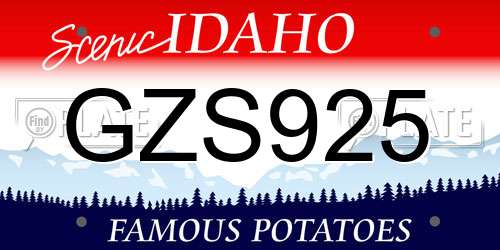 GZS925 Idaho License Plate