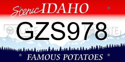 GZS978 Idaho License Plate