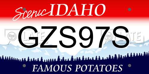 GZS97S Idaho License Plate