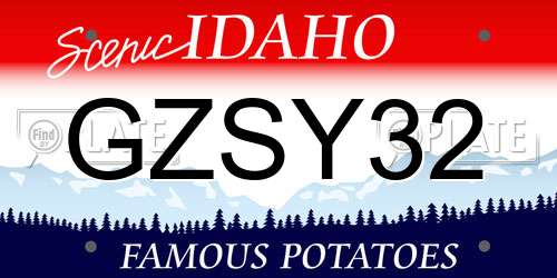 GZSY32 Idaho License Plate