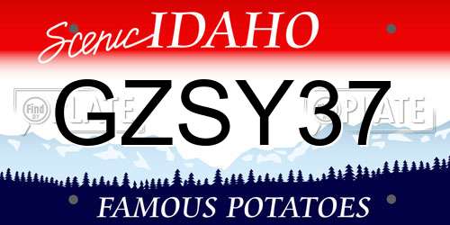 GZSY37 Idaho License Plate