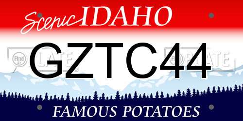GZTC44 Idaho License Plate