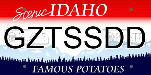 GZTSSDD Idaho License Plate