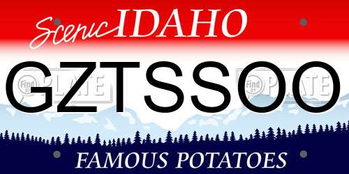 GZTSSOO Idaho License Plate
