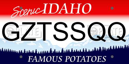 GZTSSQQ Idaho License Plate