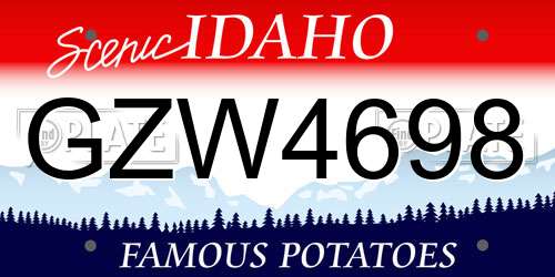 GZW4698 Idaho License Plate