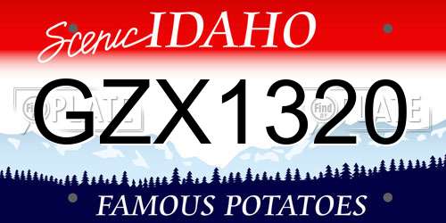 GZX1320 Idaho License Plate