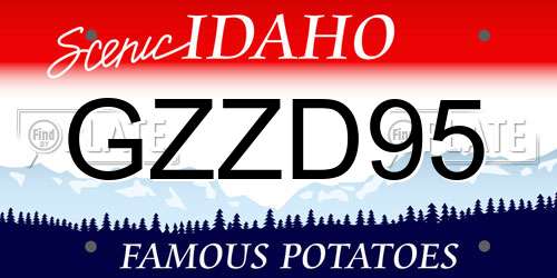 GZZD95 Idaho License Plate