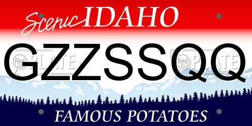GZZSSQQ Idaho License Plate
