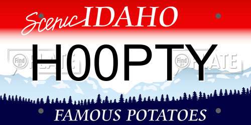 H00PTY Idaho License Plate