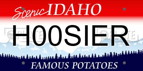 H00SIER Idaho License Plate