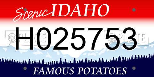 H025753 Idaho License Plate