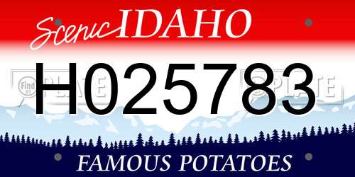 H025783 Idaho License Plate