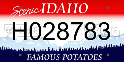 H028783 Idaho License Plate