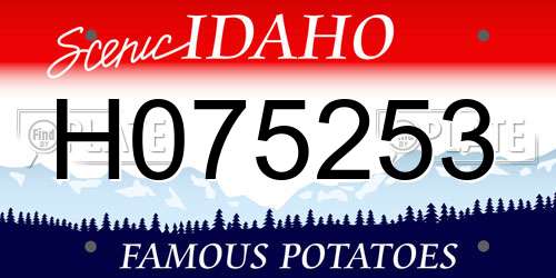 H075253 Idaho License Plate