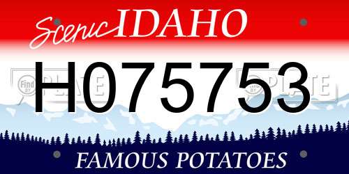 H075753 Idaho License Plate