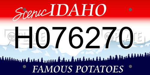 H076270 Idaho License Plate