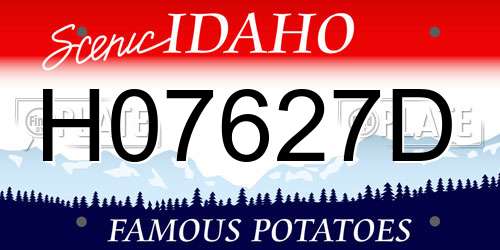 H07627D Idaho License Plate
