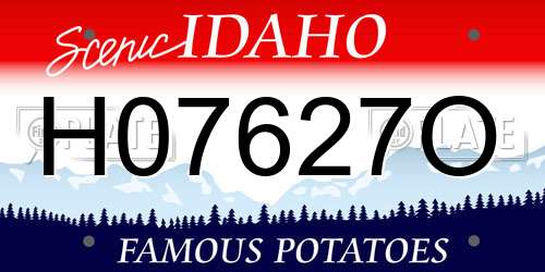 H07627O Idaho License Plate